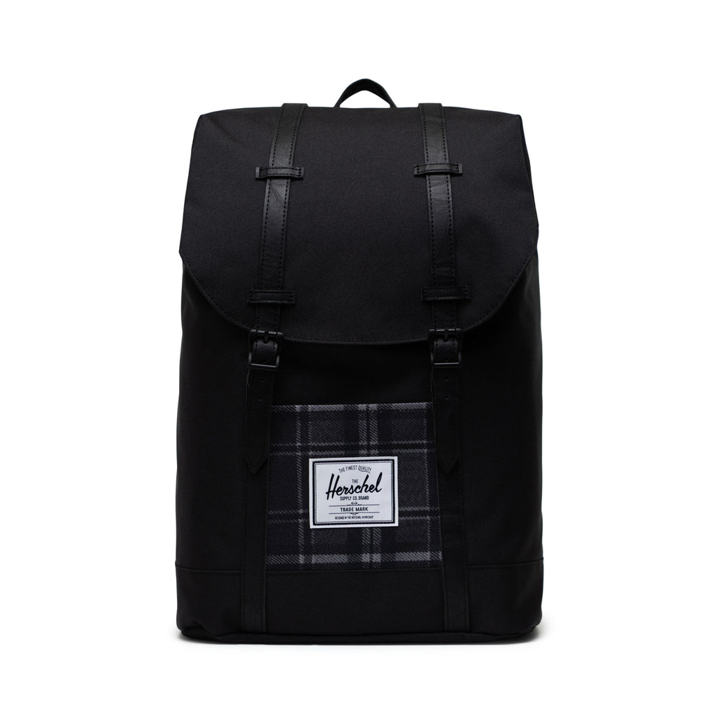 Herschel Retreat Backpack - Black/Grayscale Plaid