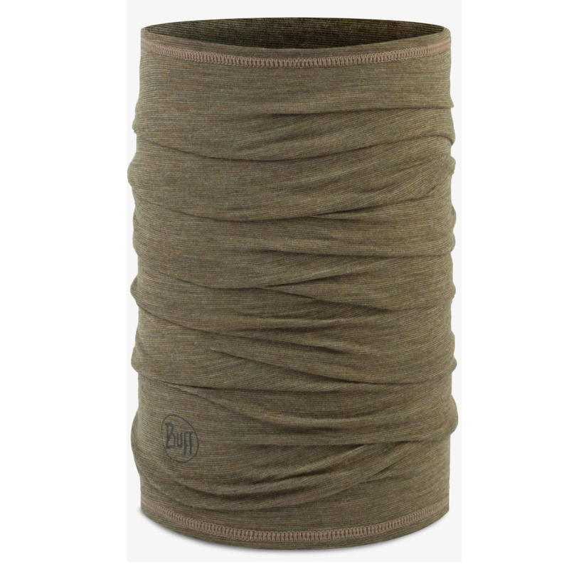 Buff Merino Wool Lightweight Bandana Neckwear Tubular Scarf - Moss Multi Stripes