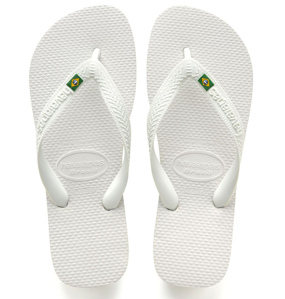 Havaianas Brasil Logo Mens Flip Flops - White