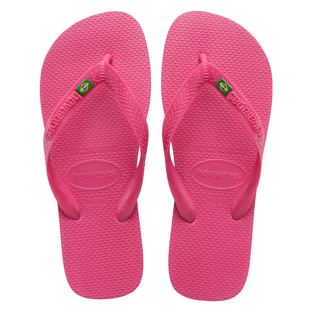 Havaianas Brasil Logo Mens Flip Flops - Pink Eletric