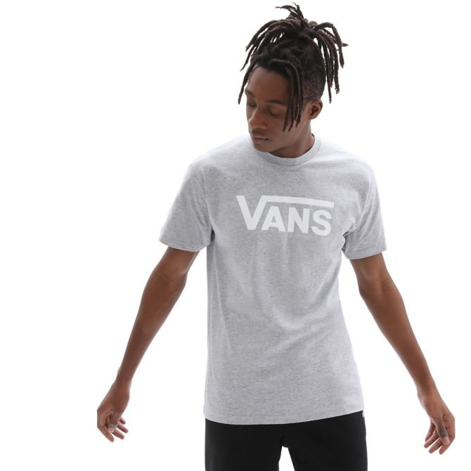Vans Classic T-Shirts Athletic Heather Grey White