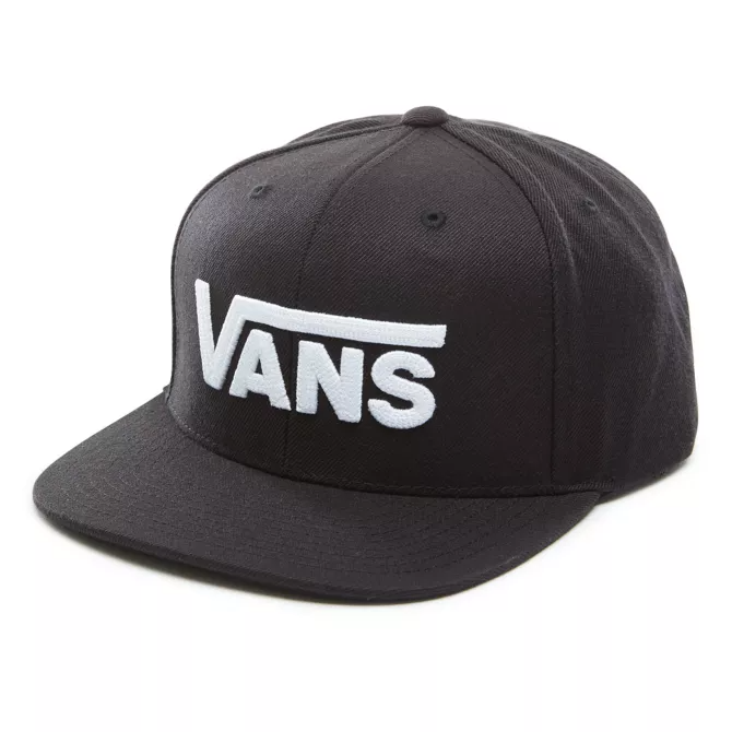 Vans Drop V Snapback Hat Black White