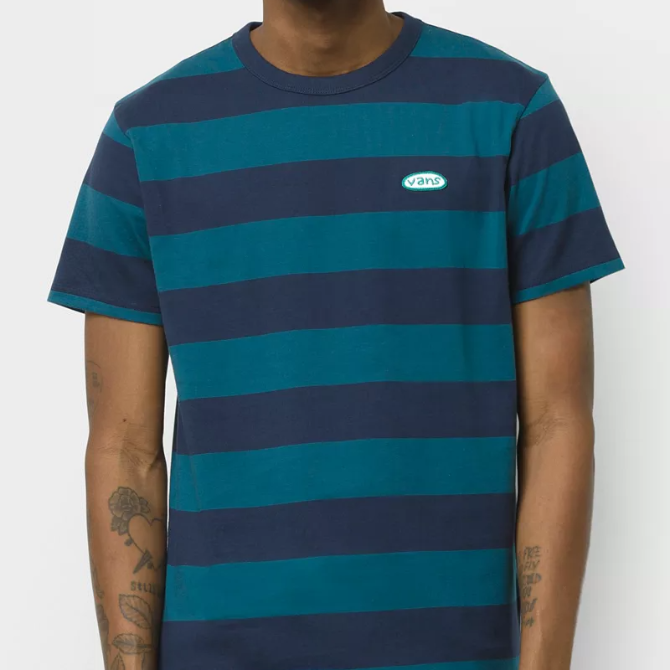 Vans Color Multiplier Stripe Crew T-Shirt Dress Blue